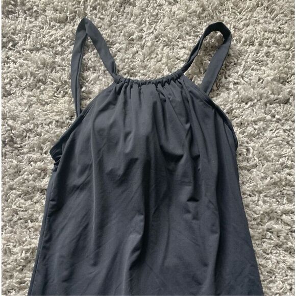 Athleta Kokomo black SHELF sport BRA Swim Sun Tank Dress sz M - Picture 3 of 8